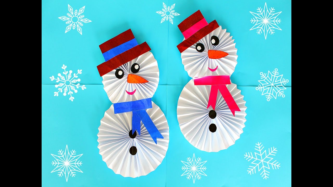DIY Снеговик из бумаги своими руками. Новогодние поделки