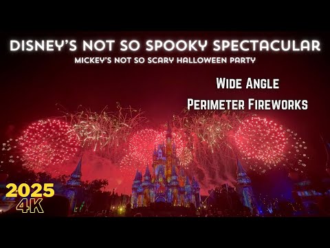 4K Disney's Not So Spooky Spectacular - Wide Angle with Perimeter Fireworks - Walt Disney World 2025