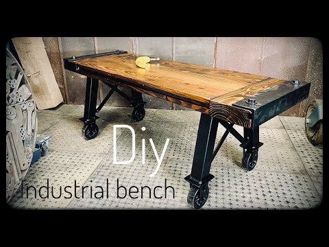 Industrial Modern Bench | Welded Steel Legs | DIY Woodworking Build