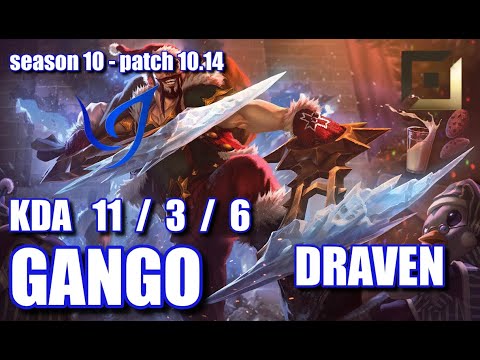 【韓国サーバー/GM】CGA GANGO ドレイヴン(Draven) VS ヴェイン(Vayne) BOT - Patch10.14 KR Ranked【LoL】