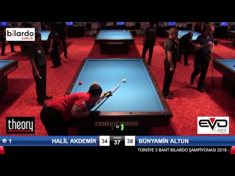 HALÄ°L AKDEMÄ°R & BÃœNYAMÄ°N ALTUN Bilardo Maçı - 2018 ERKEKLER 2.ETAP-4.Tur