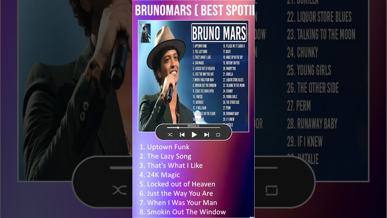BrunoMars ( Best Spotify Playlist 2023 ) Greatest Hits - Best Songs Collection Full Album #shorts