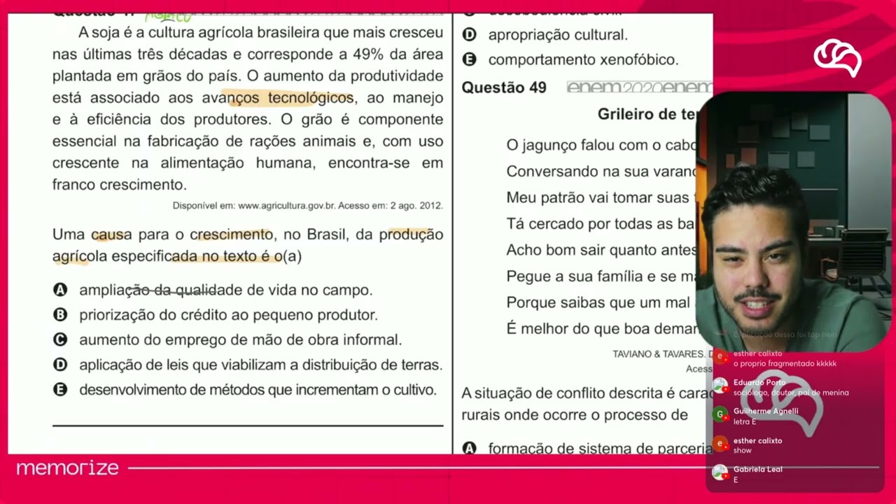 Resolução em Vídeo — Questão 47 ENEM 2020 PPL