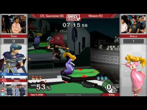 CFL Smackdown 93 Melee - Trash (Marth) vs Apollo (Peach) - Winners R3