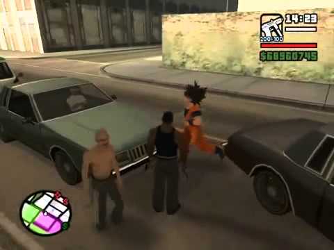 loquendo el tio gilipollas CJ y Goku en recuperando el barrio