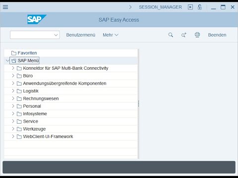 Erste Schritte in SAP S/4HANA, Menübaum, Transaktionscodes