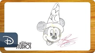 How-To Draw Sorcerer Mickey From ‘Fantasia’ | Walt Disney World