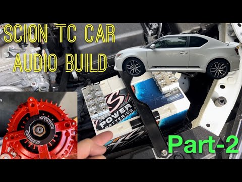 Part-2! Scion TC Car audio build. Upgrading factory electrical. Mechman and XS Power.