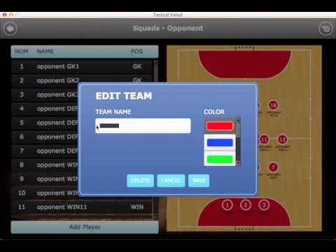 Tactical Futsal - How to edit a squad?