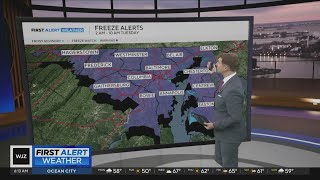 Freeze warning, rain showers in the Maryland forecast this week