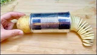 How to make a spiral potato cutter ||  DIY spring potato machine