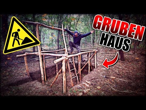 GRUBENHAUS Bushcraft Shelter #006 - Lagerbau - Outdoor Bushcraft Camp | Fritz Meinecke