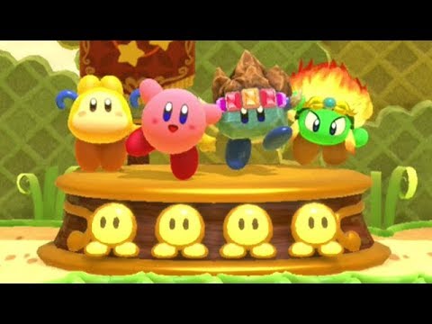 Kirby Star Allies DEMO - Full Walkthrough (Grasslands + Cave & Castle Stages)
