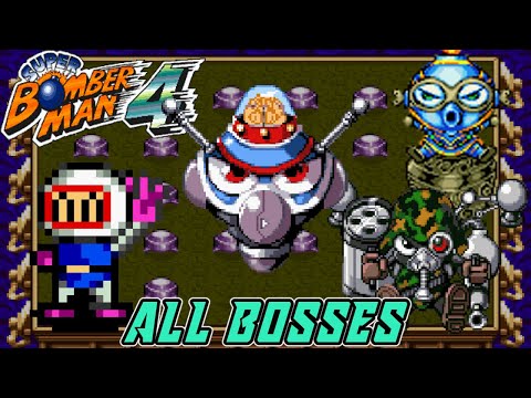Super Bomberman 4 (SNES) - All Bosses [No Damage | No Power-Ups]