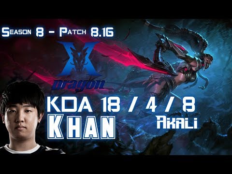 KZ Khan AKALI vs TALON Mid - Patch 8.16 KR Ranked