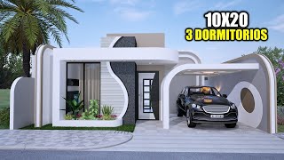 MODERNA CASA 10X20 3 DORMITORIOS -- RVL CASAS 2025 (DISEÑO 6 - 10)