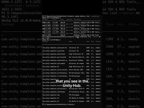 Unity CLI: Create and set up projects from the terminal