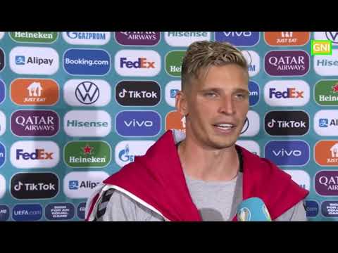 Interview with Denmark's Jens Larsen after the win over the Czech Republic at Euro 2020