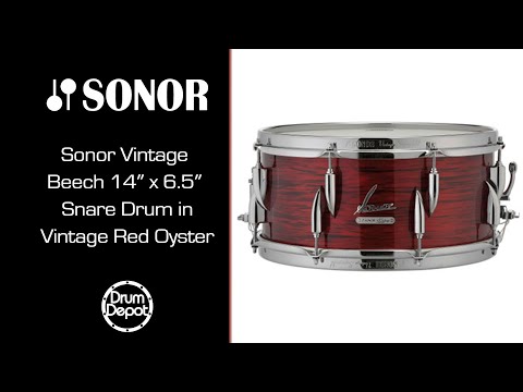 Sonor Vintage Beech 14″ x 6.5″ Snare Drum in Vintage Red Oyster Demo