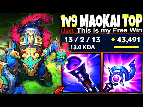 Jax thought he could WIN EASY My AP PEN MAOKAI Season 13 1v9 Build 🔥 LoL Top Maokai s13 Gameplay