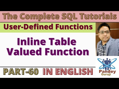 60 Inline Table Valued Function User Defined Function In Sql Server Sql Tutorialpandey Guruji