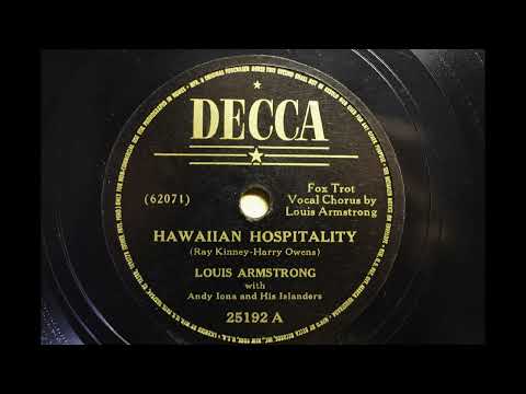 LOUIS ARMSTRONG WITH ANDY IONA AND HIS ISLANDERS { HAWAIIAN HOSPITALITY } 1937.