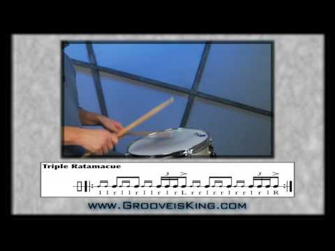 DRUM RUDIMENTS - Triple Ratamacue - Drum Lessons - How to play drums