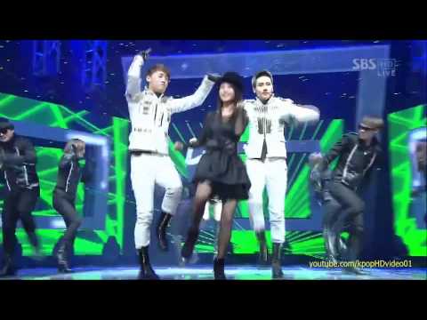 IU Shuffling at Inkigayo with X-cross - Mini Me 111218