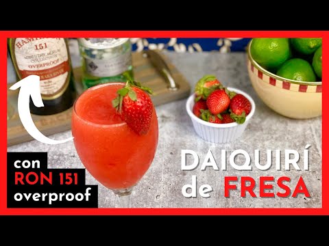 🍓Cómo Hacer Cóctel de FRESA con RON 151 OVERPROOF 🔥 Daiquiri de Fresa