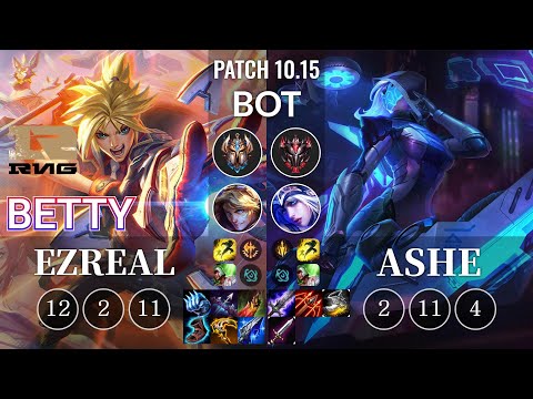 RNG Betty Ezreal vs Ashe Bot - KR Patch 10.15