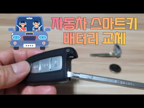 자동차 차키 스마트키 배터리 CR2032 코인 건전지 교체 교환 방법