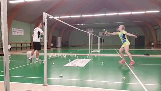 BADMINTON EXERCISE #15 - DOUBLE OFFENSIVE NET - SPEED AND CONTROL