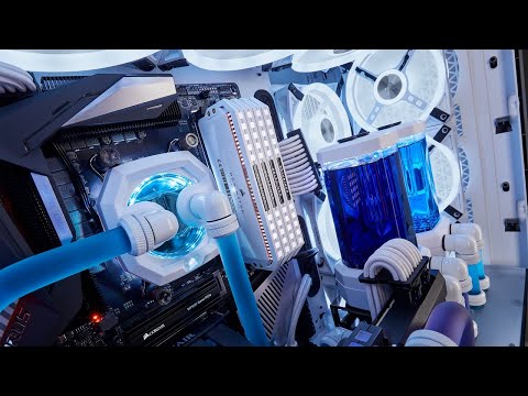 Black & white gaming/office builds - fully water cooled with custom distribution plates