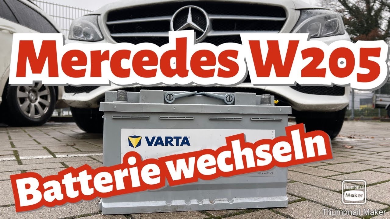 Mercedes W205 Starterbatterie wechseln C Klasse AGM Batterie tauschen Start Stop System ersetzen