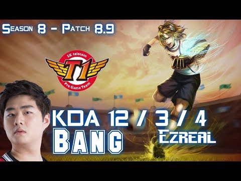 SKT T1 Bang EZREAL vs LUCIAN ADC - Patch 8.9 KR Ranked