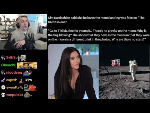 xQc Dies Laughing at Kim Kardashian Believe the Moon Landing was Fake