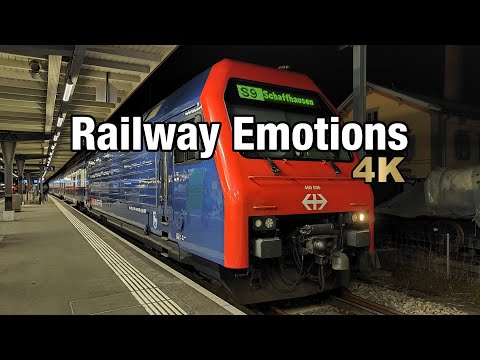 🚆 4K International commuter train Cab Ride through the night (Switzerland | S9 Schaffhausen - Uster)