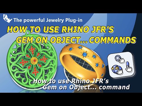 How to use Rhino JFR’s Gem On Object, Prong On Object... commands | 3D Jewelry Design | CAD | Matrix