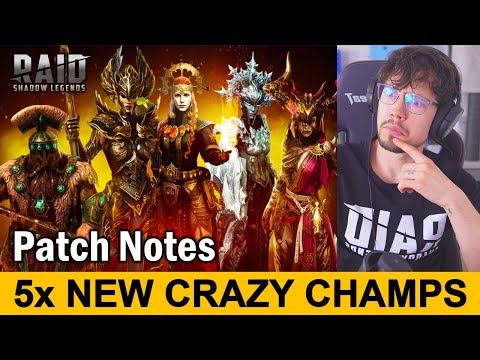 This Patch Note is SOMETHING! 5x New INSANE Champions, Crazy Re-Balance, Faction Wars Hard, and more