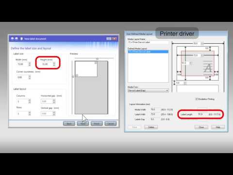 Setting Label Dimensions in Codesoft