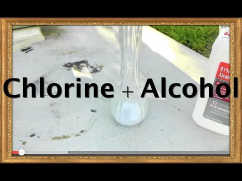 Reaction between chlorine tablets and alcohol