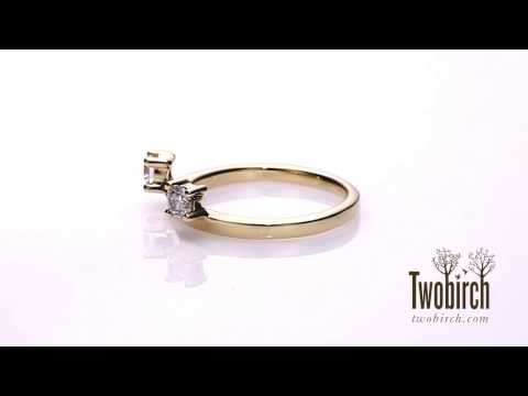 0.25ct. Two Stone Round Ring Wrap Enhancer in Rose Gold - TwoBirch TB-WRAP-0016-RG-E