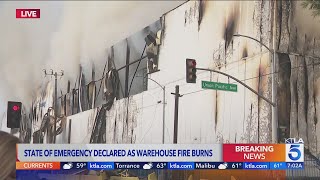 Structural integrity now more of a concern for crews fighting multi-day Boyle Heights warehouse fire