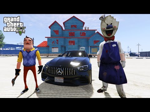 HELLO NEIGHBOR KIDNAPPED ICE SCREAM AND TOOK HIS LUXURY CAR - GTA 5