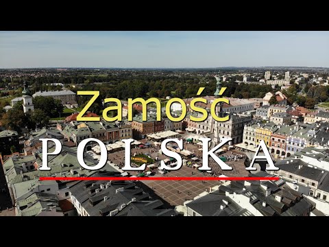 🇵🇱 Zamość z lotu ptaka. Rynek Wielki 4K.