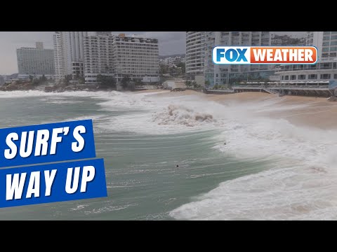 Swimmers Tossed By Powerful Waves After Tropical Storm Alvin Neared Acapulco