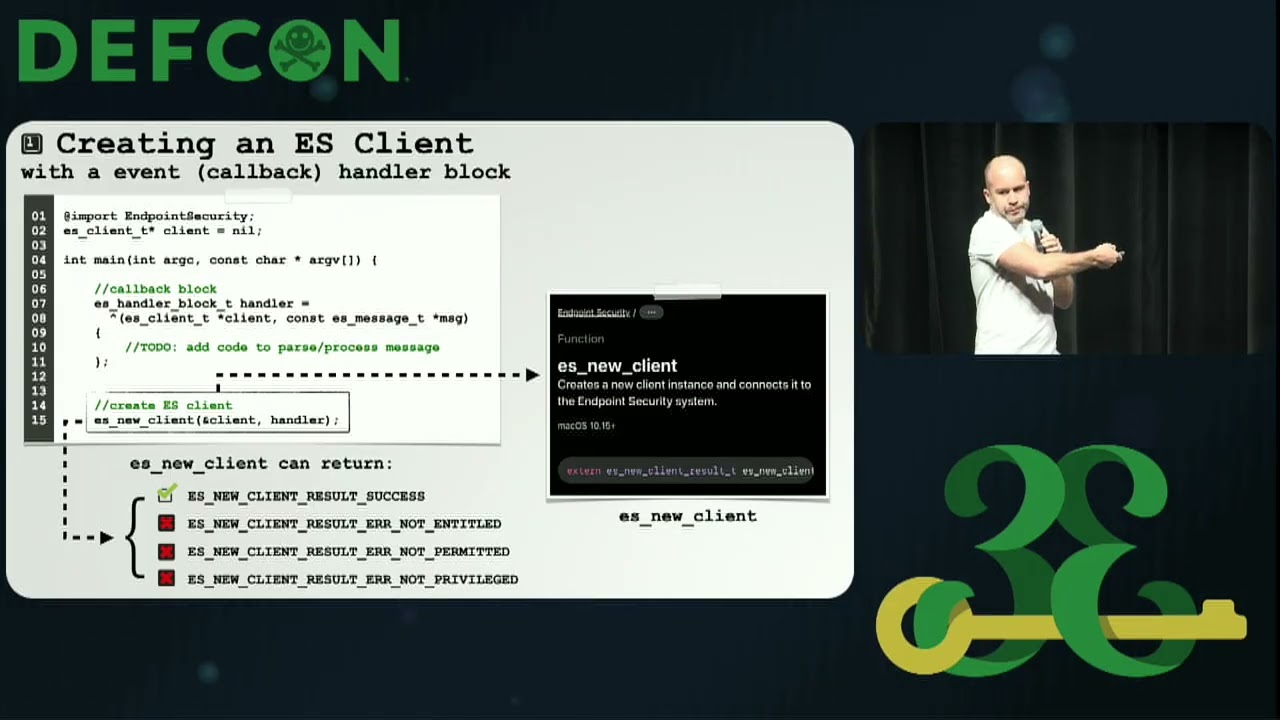 DEFCON talk on macOS Endpoint Security
