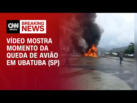 Vídeo mostra momento da queda de avião em Ubatuba (SP) | CNN Brasil