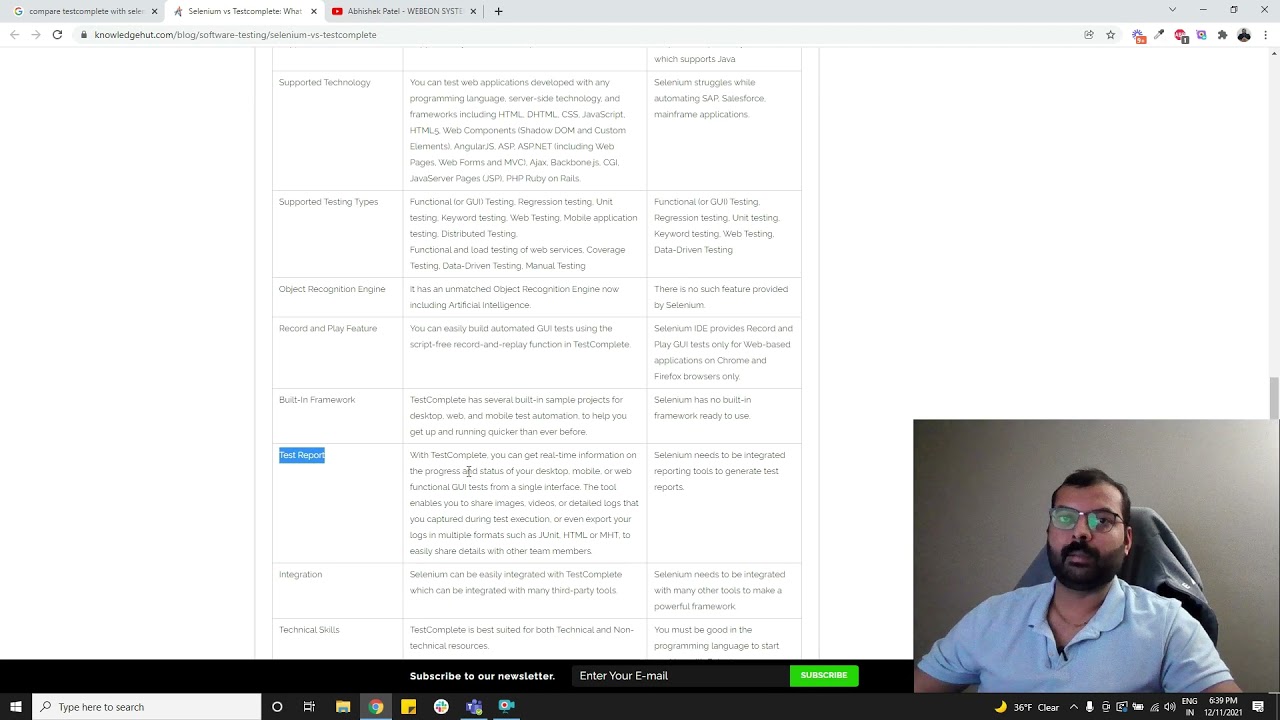 TestComplete vs Selenium webdriver