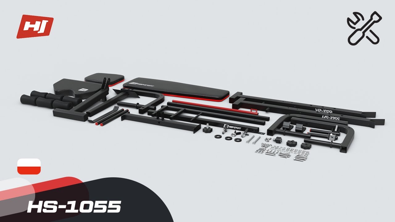 Силовой набор Elitum Titan 68 кг со скамьёй Hop-Sport 1055 PRO